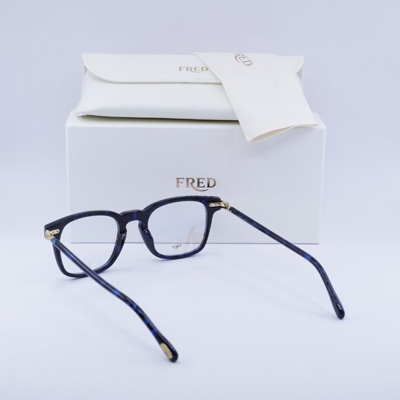 Fred FG50006I 092 Square 50mm Eyeglasses - Blue Havana - Picture 7 of 10